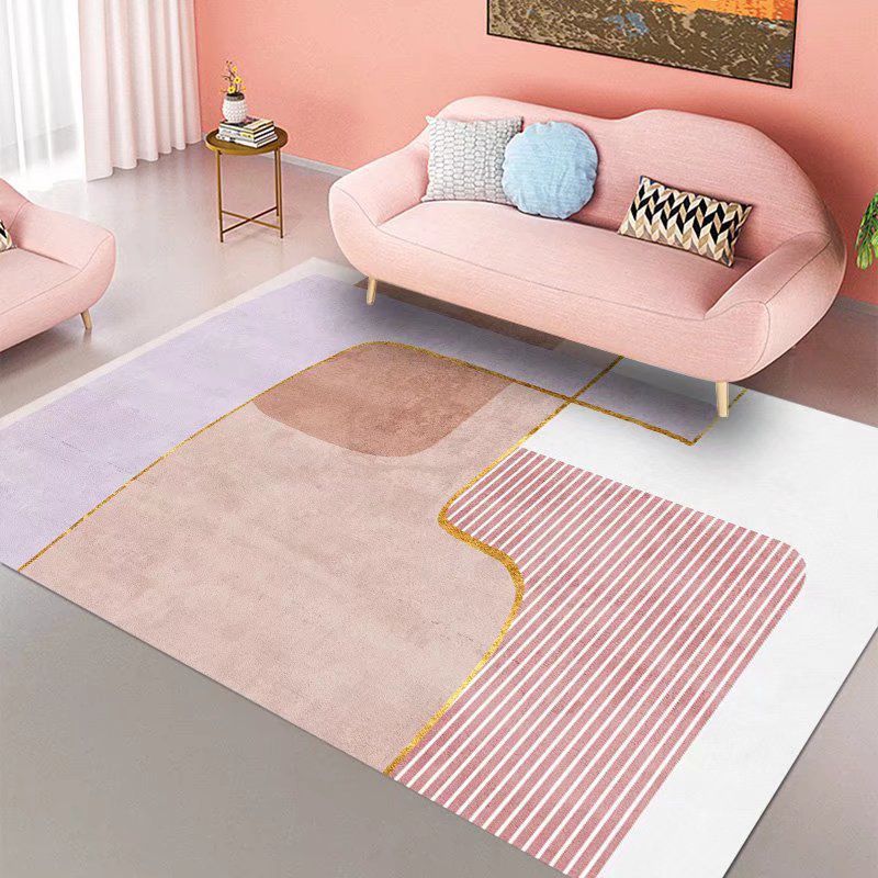 Nordic Indoor Rug Polyester Area Rug Medium Living Room Rug with Non-Slip Backing