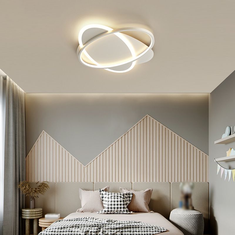 Lámparas de techo empotradas con forma ovalada de metal, estilo moderno, 2 luces