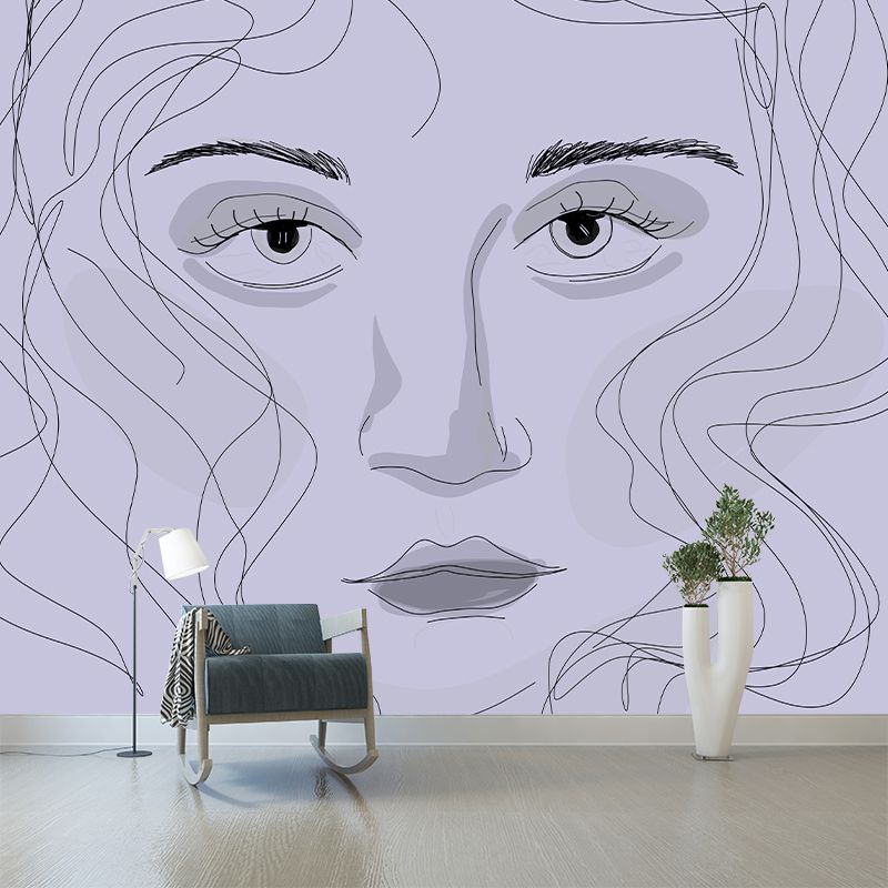 Stain Resistant Mural Cartoon Figure Illustration Living Room Wall Mural