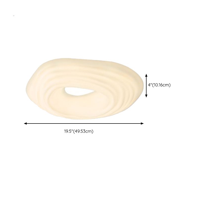 White 2-Light Modernism Flush Mount Lighting Acrylic LED Ceiling Light for Bedroom
