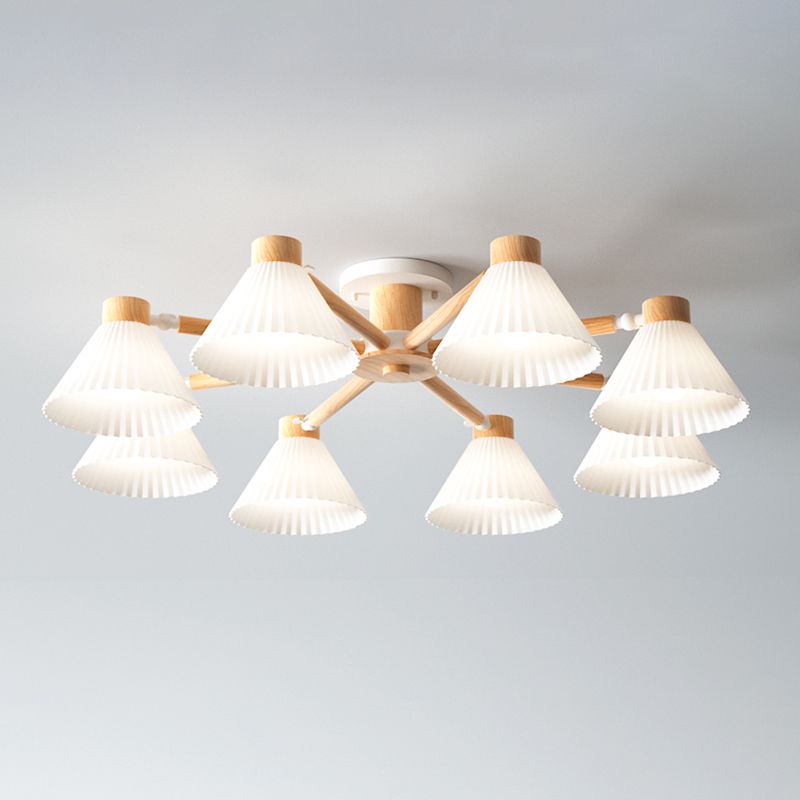 Moderne Einbauleuchten aus Holz, runde Einbaulampe in Braun für das Wohnzimmer