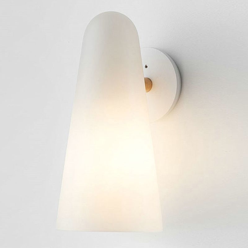 Nordic Glass Shade Wall Sconce Light 1 Light Metal Arm Wall Lamp for Bedside Corridor