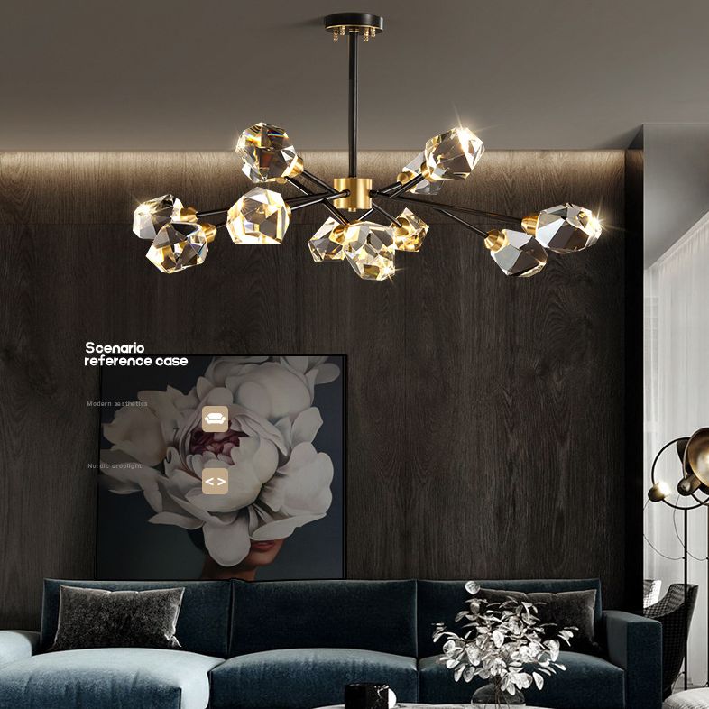 Modern Minimalist Style Spray Hanging Pendant Lights Crystal Pendant Lamp for Living Room