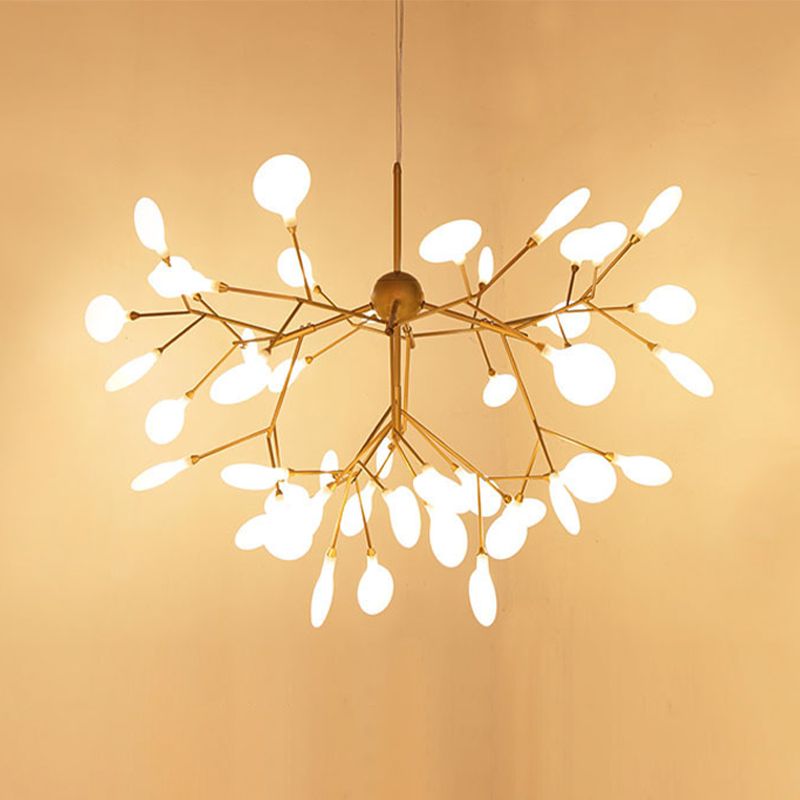 Gouden sputnik kroonluchter lichtbarmsel moderne led metalen hangende hanger voor eetkamer