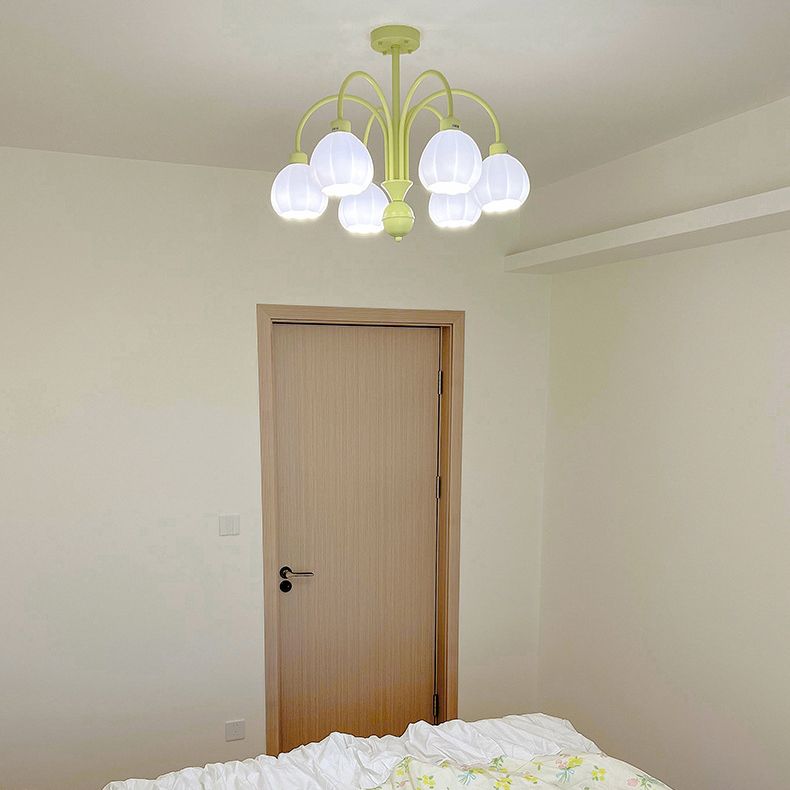 Nordic Ceiling Lamp Glass Flush Mount Light Fixture with Glass Shade for Bedroom