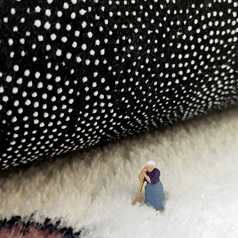 Light Pink Contrast Color Rug Polyester Modern Rug Non-Slip Backing Rug for Living Room