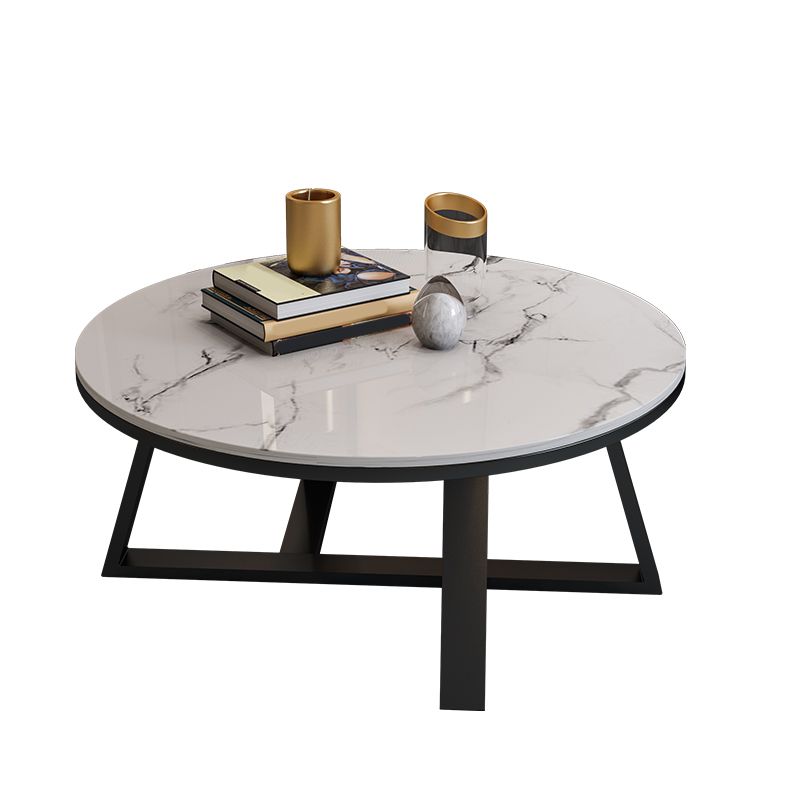 Cross Legs Coffee Table Round/Oval Cocktail Table with Gold/Black Legs
