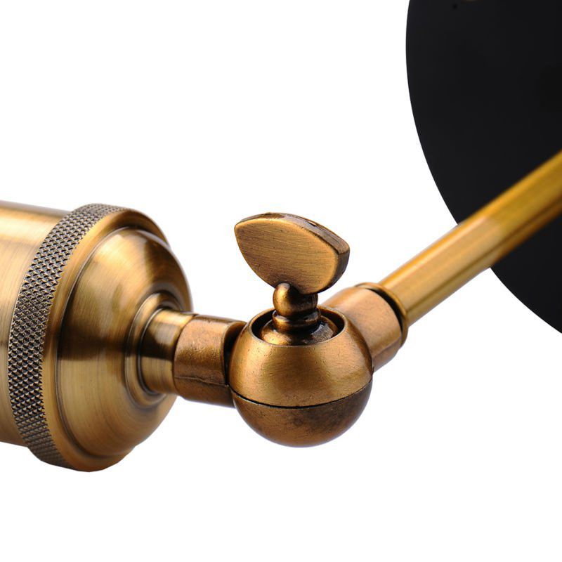 Armed Shape Wall Lamp Industrial Style Metal 1 Light Sconce in Brass