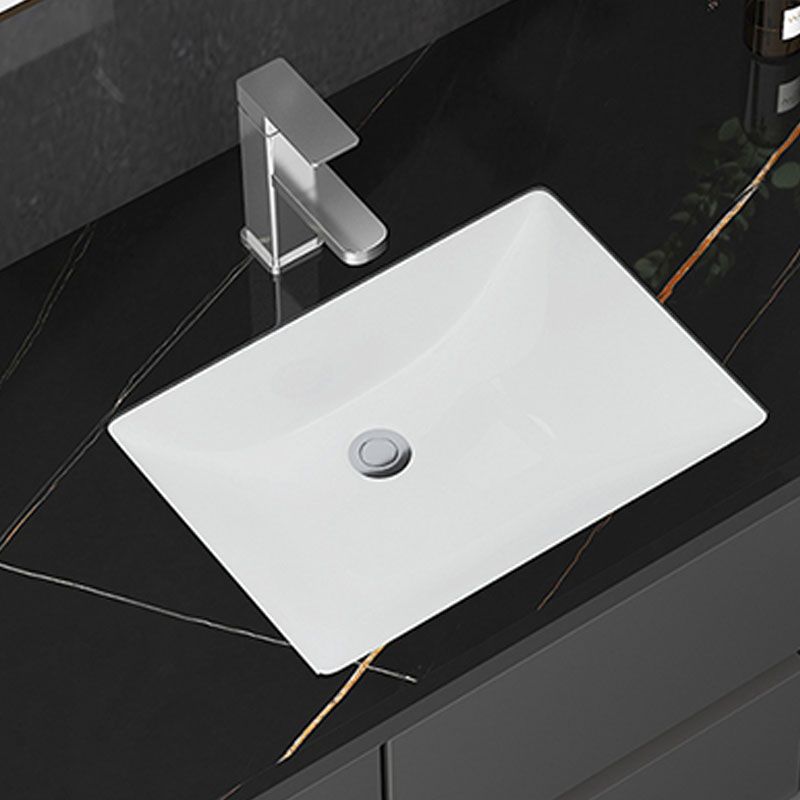 Modern White Bathroom Sink Porcelain Trough Bathroom Sink with Faucet