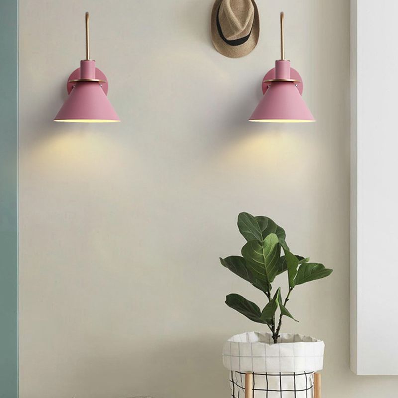 Simplicity Wall Sconce Colorful Metal Shade Wall Mounted Lamp for Dining Room