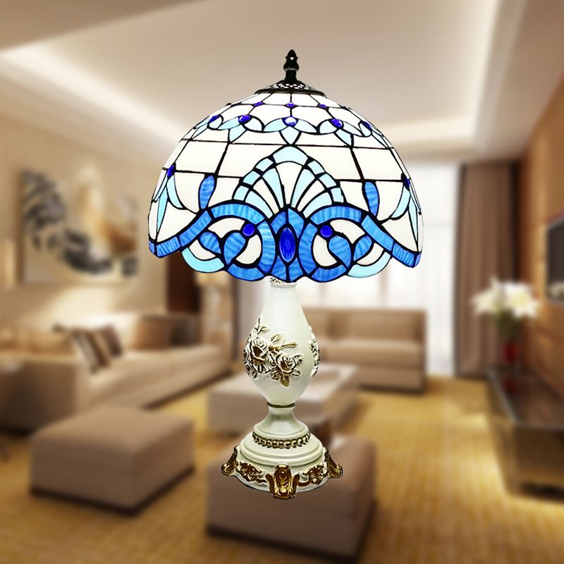 Schüssel Nachttisch Lampe Single-Bulb Buntglas Tiffany Tisch leichte Ideen für das Restaurant