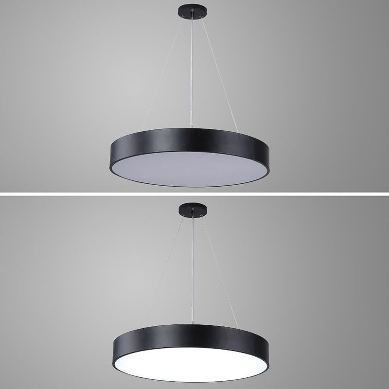 Lampada rotonda Black Lampada rotonda LED Minimalist LED Impiccamento per l'ufficio