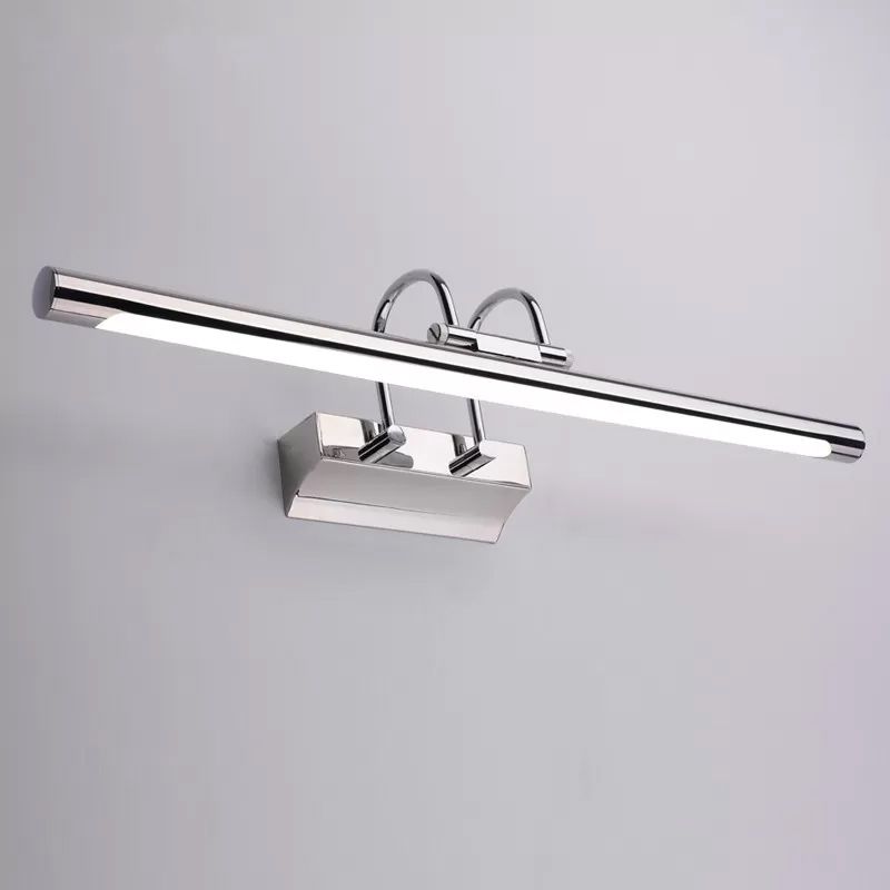 Lámpara de pared de metal delgada Ideas de iluminación de tocador de cromo LED LED con doble brazo con luz cálida/blanca para baño de ducha