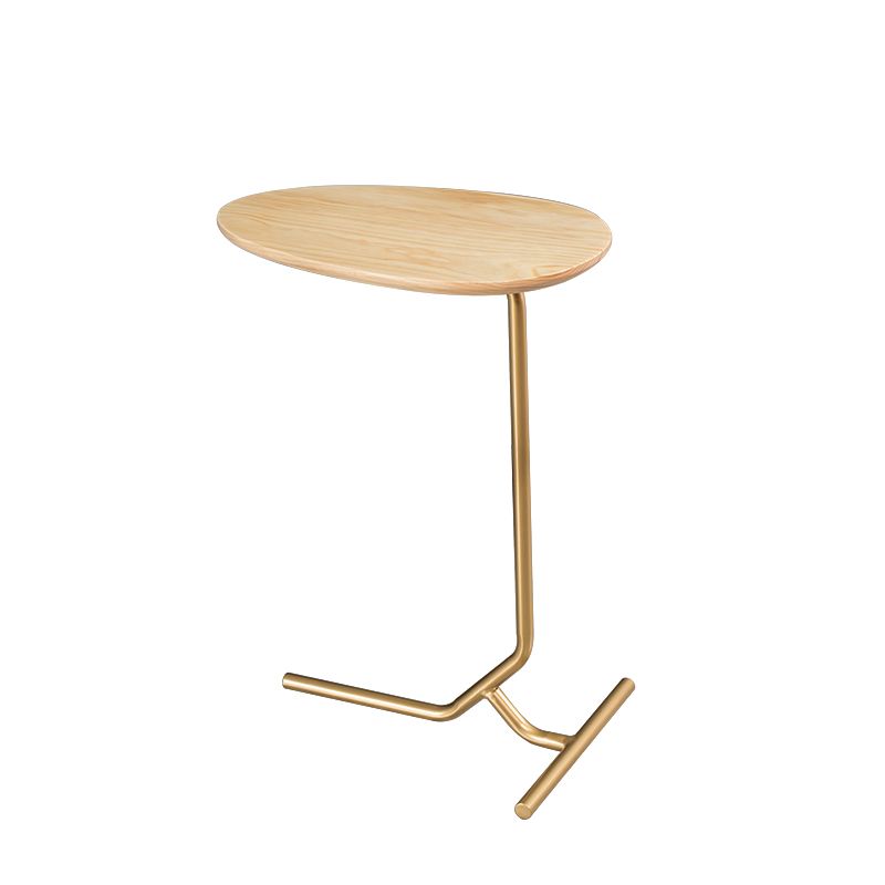 Wood Pedestal Side Table Modern Minimalist End Table for Living Room