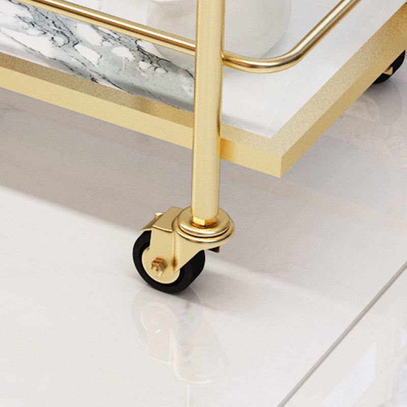 33.86" High Modern Style Rolling Prep Table Stone Prep Table for Dining Room