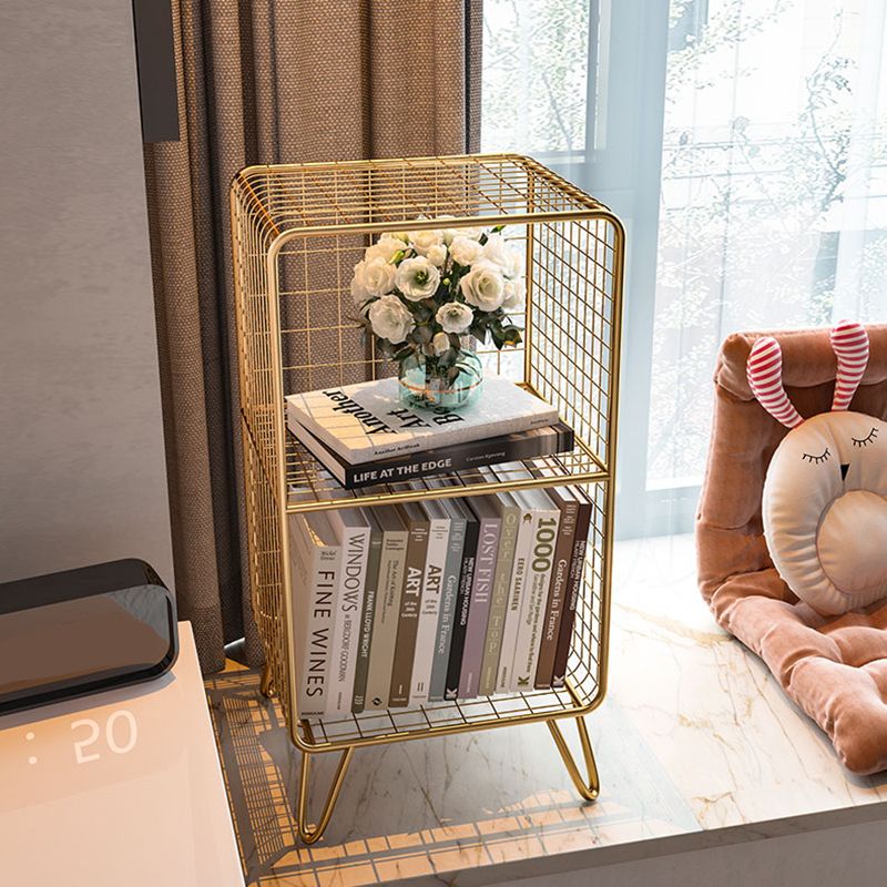 Glam Metal Bookshelf Standard Shelf Bookcase for Home Office 11.8" W