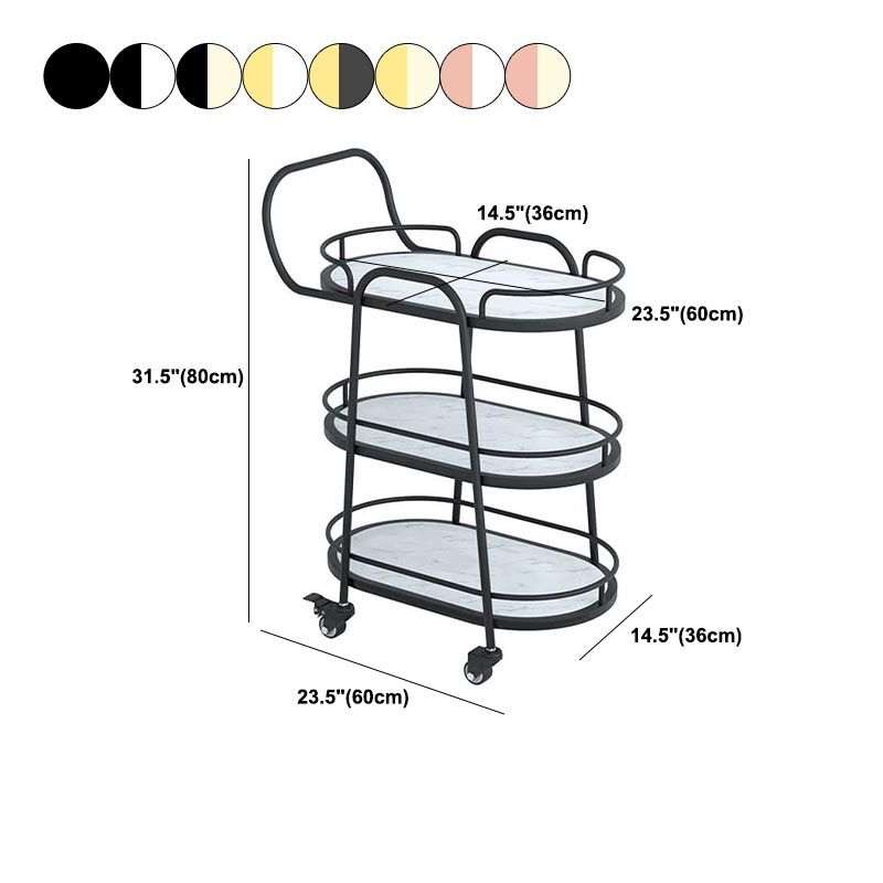 33.46" High Modern Prep Table Rolling Stone Prep Table for Home