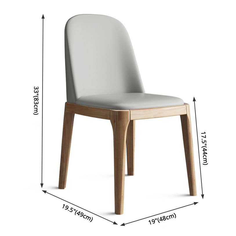 Silla lateral casera escandinava Silla de comedor tapizada de madera con respaldo macizo