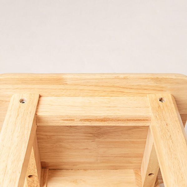 Contemporary Backless Square Seat Indoor Solid Wood Bar Stool