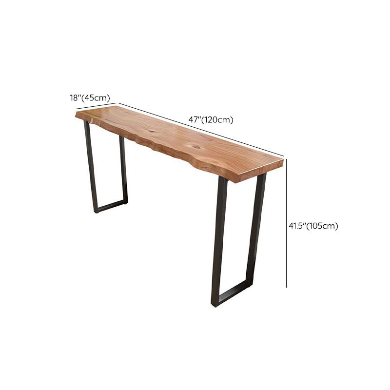 Industrial Rectangle Wood Bar Table Sled Base Dining Table for Kitchen