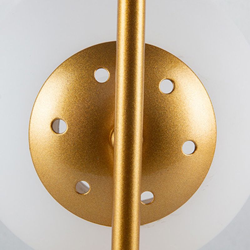 Modern Wall Sconce Metal Ball Shape Wall Light with Glass Shade for Living Room