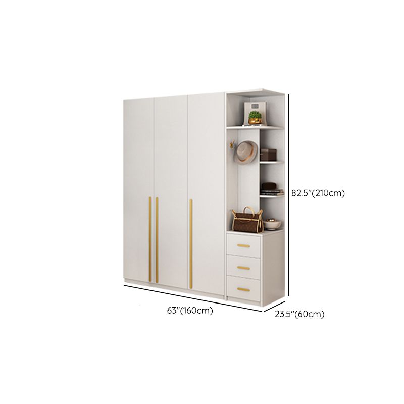 Modern Solid Color Kid's Wardrobe Wooden White Hanging Clothes Rack