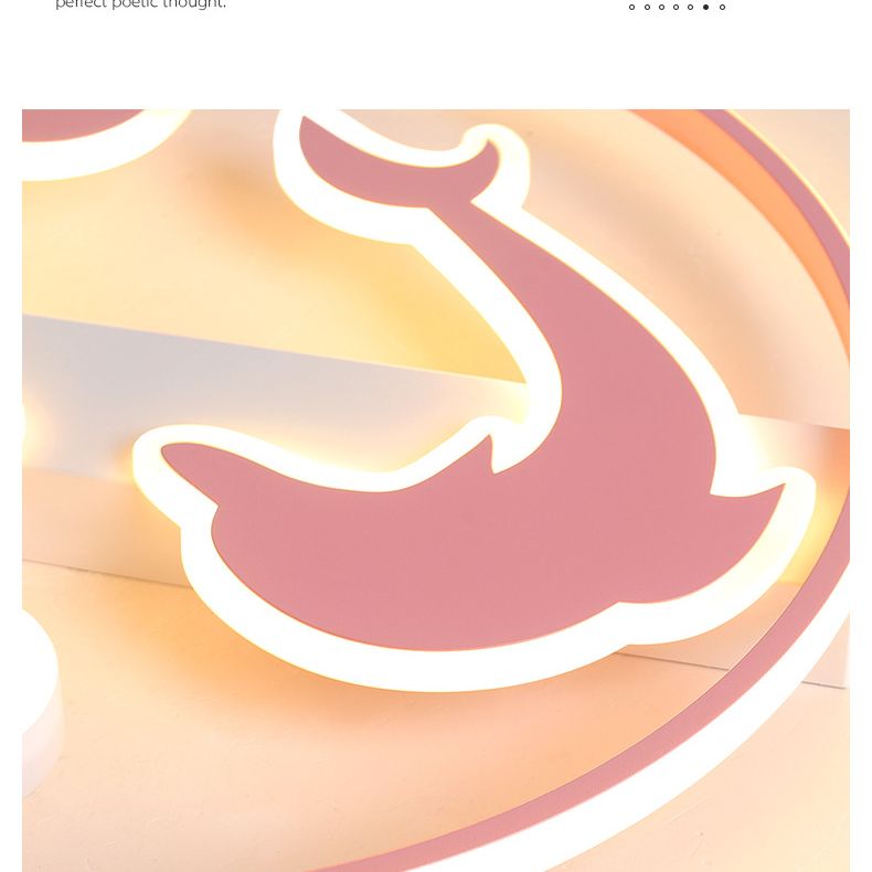 Dauphin et boule enfants chambre encastré éclairage acrylique dessin animé LED plafonnier