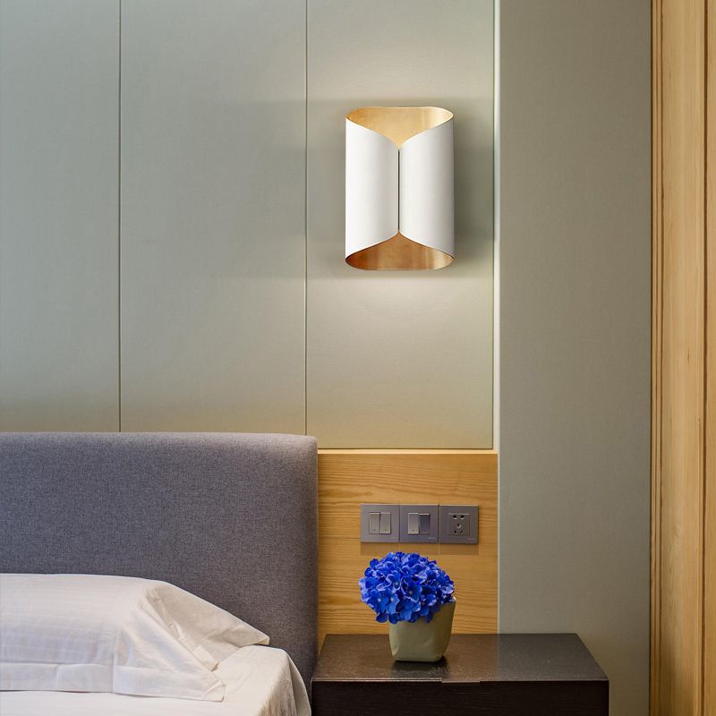 Modern Style Geometry Shape Wall Sconce Metal 2 Lights Sconces for Bedroom