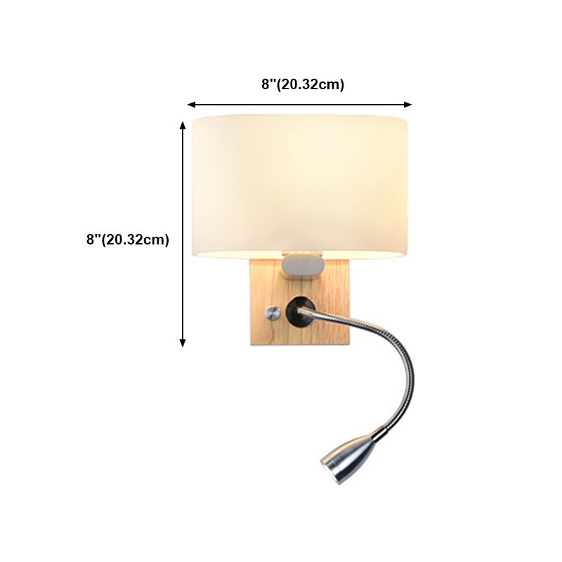 Oval Wall Sconce Lighting Modern Style Wood 2 Lights Wall Mounted Light