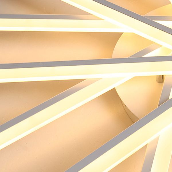 Line Shape LED Ceiling Lamp Modern Iron Flush Mount for Living Room Bedroom