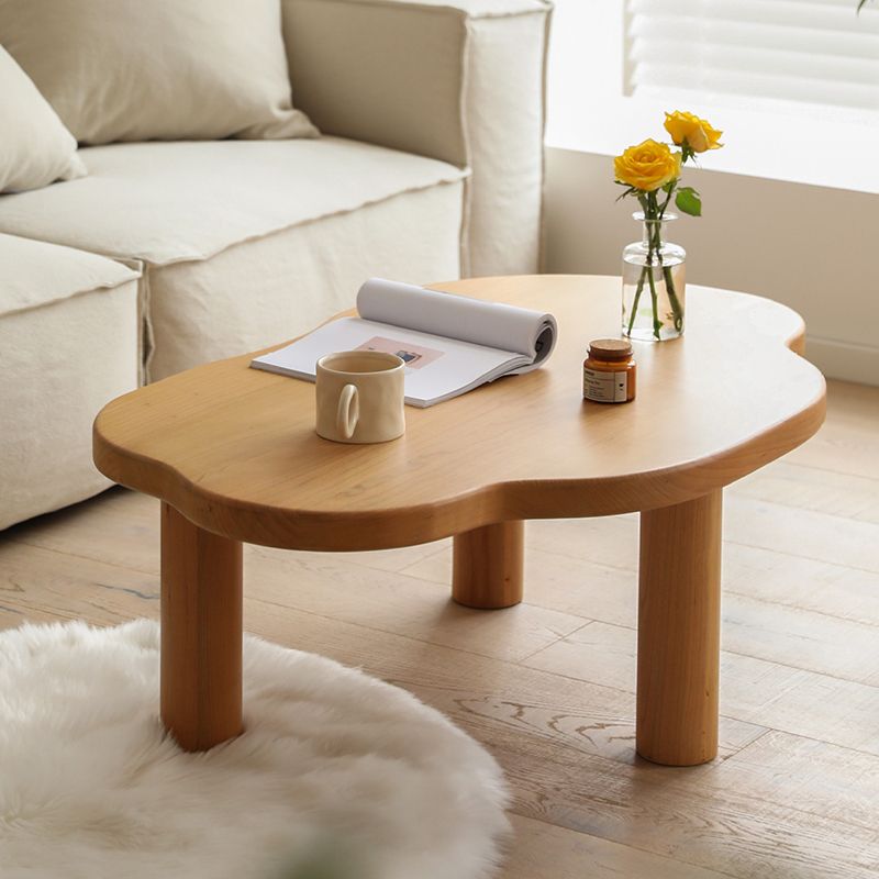 27.56 inch Wide Scandinavian Style Coffee Cocktail Table Solid Wood Coffee Table