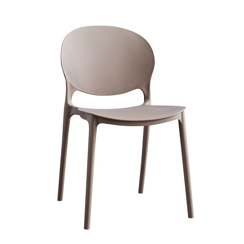 Chaises de salle à manger sans accoudoirs à dossier ouvert Chaises d'appoint empilables en plastique (Ensemble de 4)