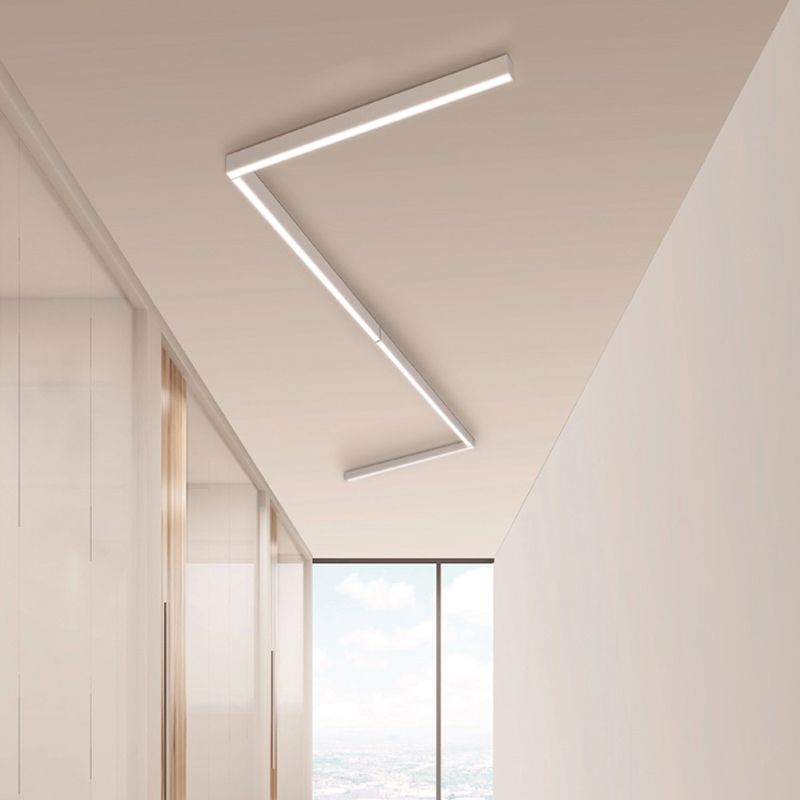 1 Light Linear Flush Mount Ceiling Light New Modern Aluminum Ceiling Light Fixture