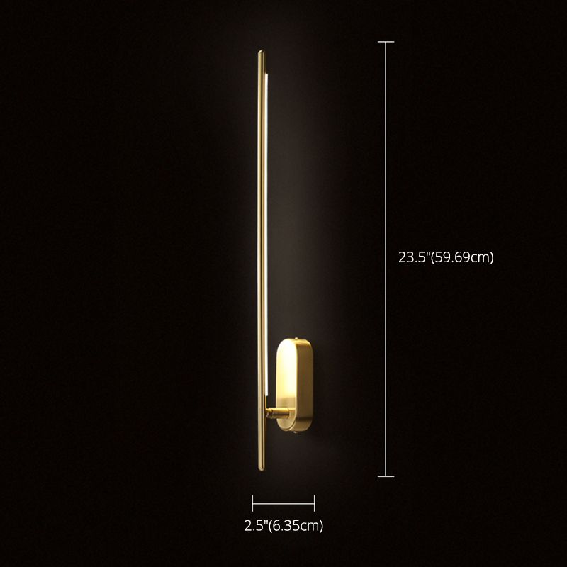 Linear LED Wall Light Sconces Modern Minimalist Style Copper Wall Lights