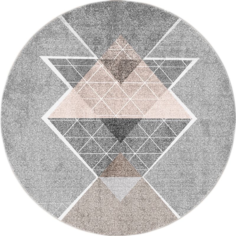 Comfort Bedroom Rug Multi Colored Geo Printed Indoor Rug Polyster Non-Slip Washable Area Carpet