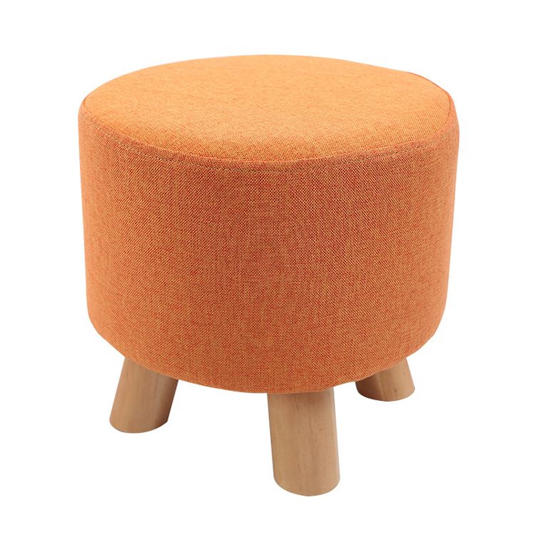 Trendy Cotton Blend Ottoman Plain Round Indoor Footstool Ottoman