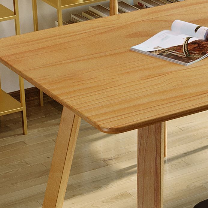 Modern Style Sled Office Desk Rectangular Solid Wood Writing Desk