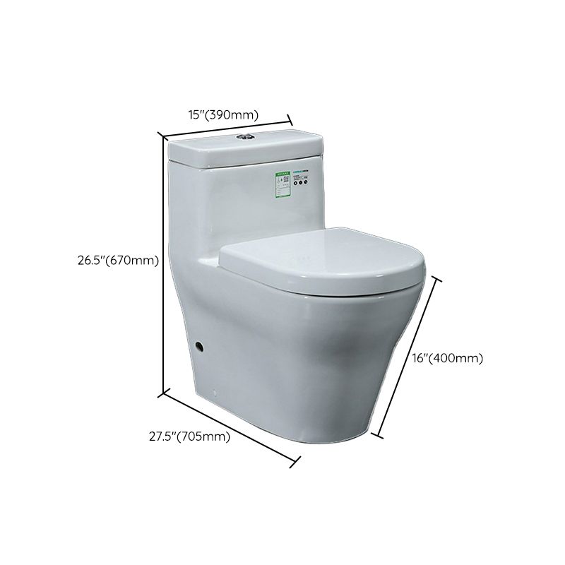 Traditional Ceramic Toilet Bowl One Piece Flush Toilet with Toilet Seat
