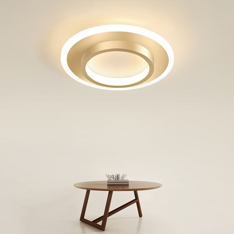 Simple Style Geometric Flushmount Ceiling Lamp Metal Corridor Flush Mounted Light