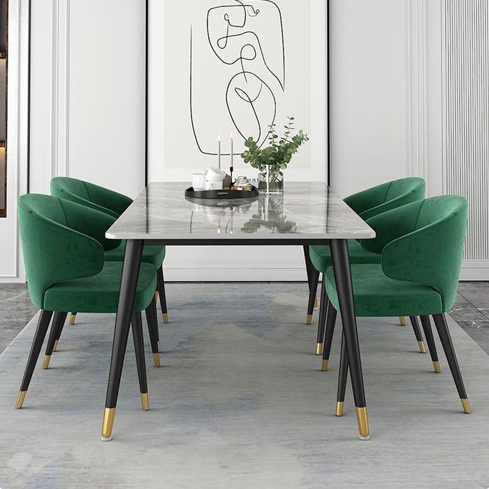 Modern Dining Table Set 1/2/5 Pcs Metal Frame Dining Table and Chairs