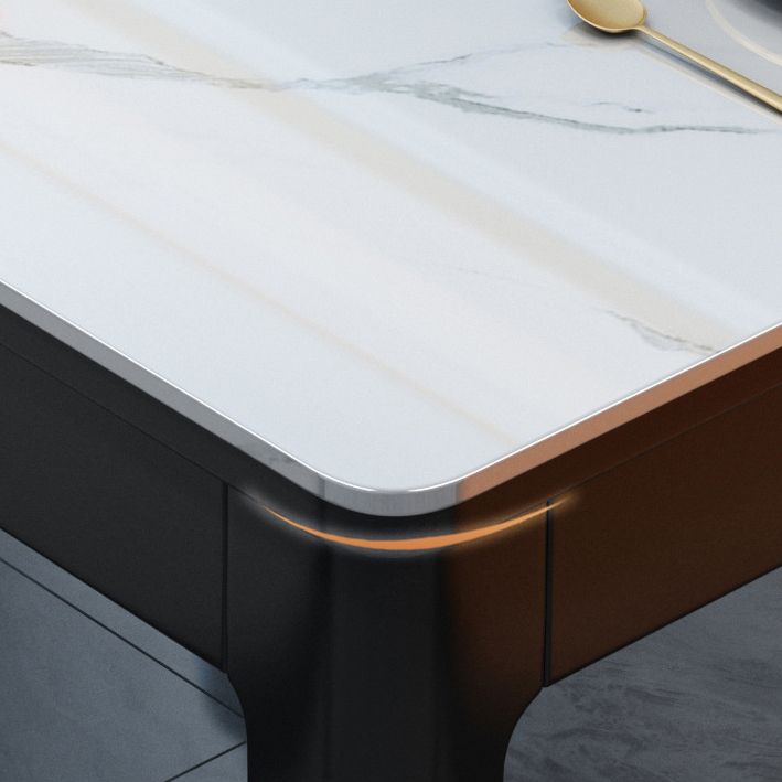 Modern Style Dining Room Dinner Table Stone 4 Legs Dining Table