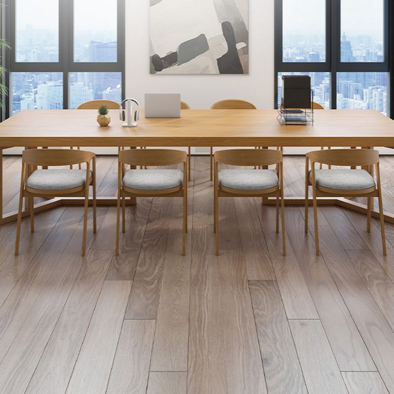Rectangle Modern Solid Wood Standard Height Table Double Pedestal Dining Table