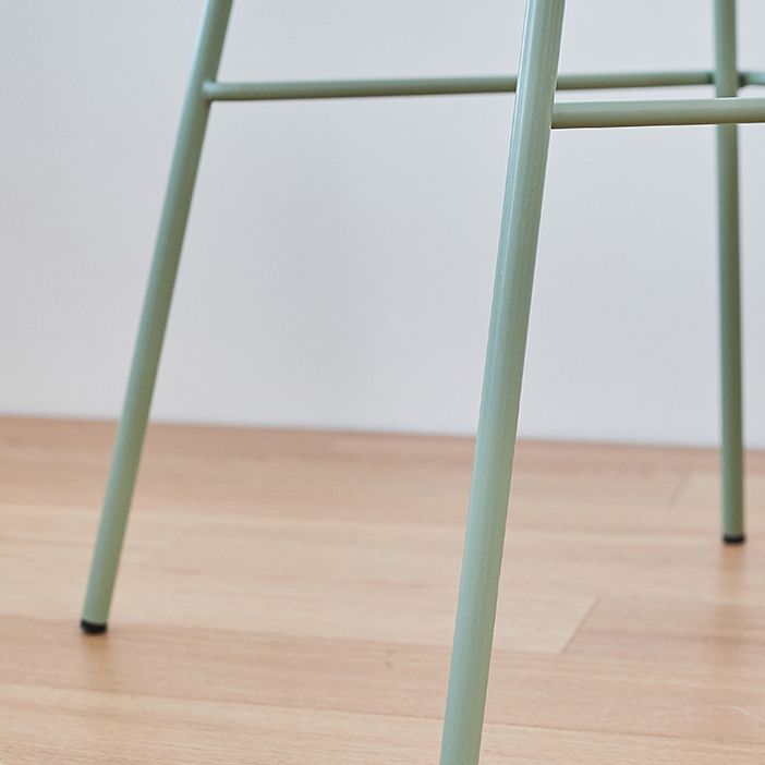 Contemporary Matte Finish Iron Bar Stool Footrest Restaurant Stool
