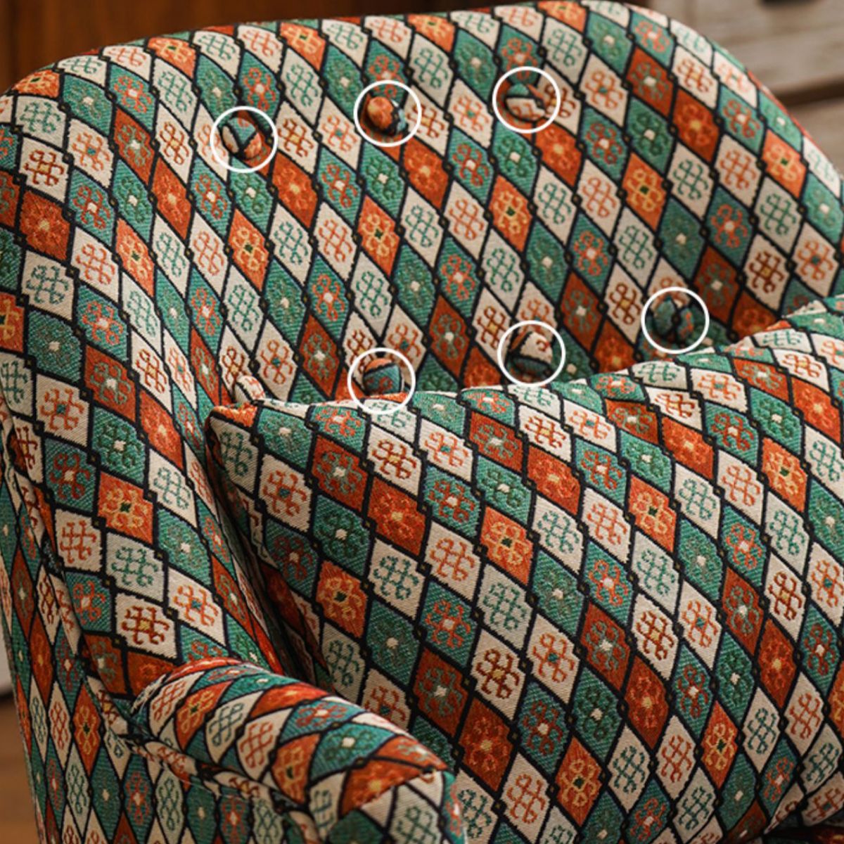 Fixed Back Lounge Chair Solid Wood Resistant Side Chair with Legs