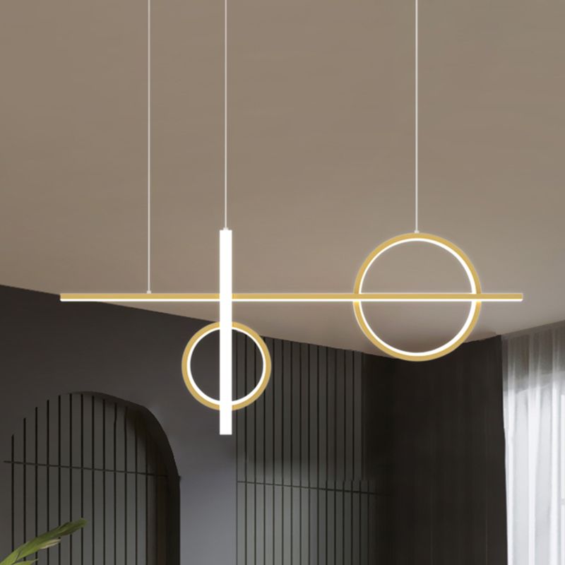 23.5"/31.5" W Acrylic Bike Pendant Lighting Nordic LED Island Lamp Fixture with Rectangle Canopy in Black/Gold
