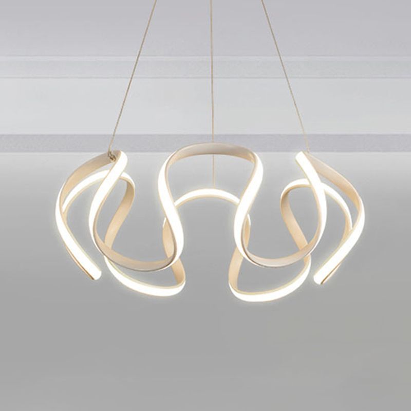 Luce a sospensione a LED in metallo in moderna luce del soffitto lineare in stile conciso con tonalità gel di silice