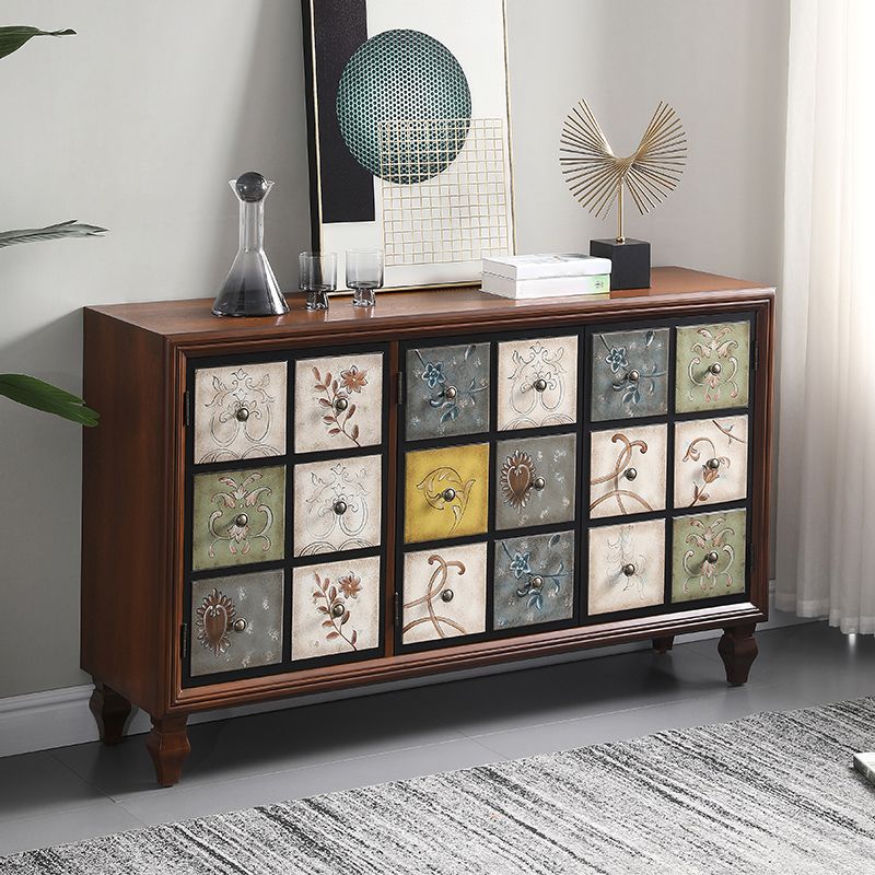 Traditional Style Brown Chest Solid Wood Storage Chest Dresser with Multi Drawers