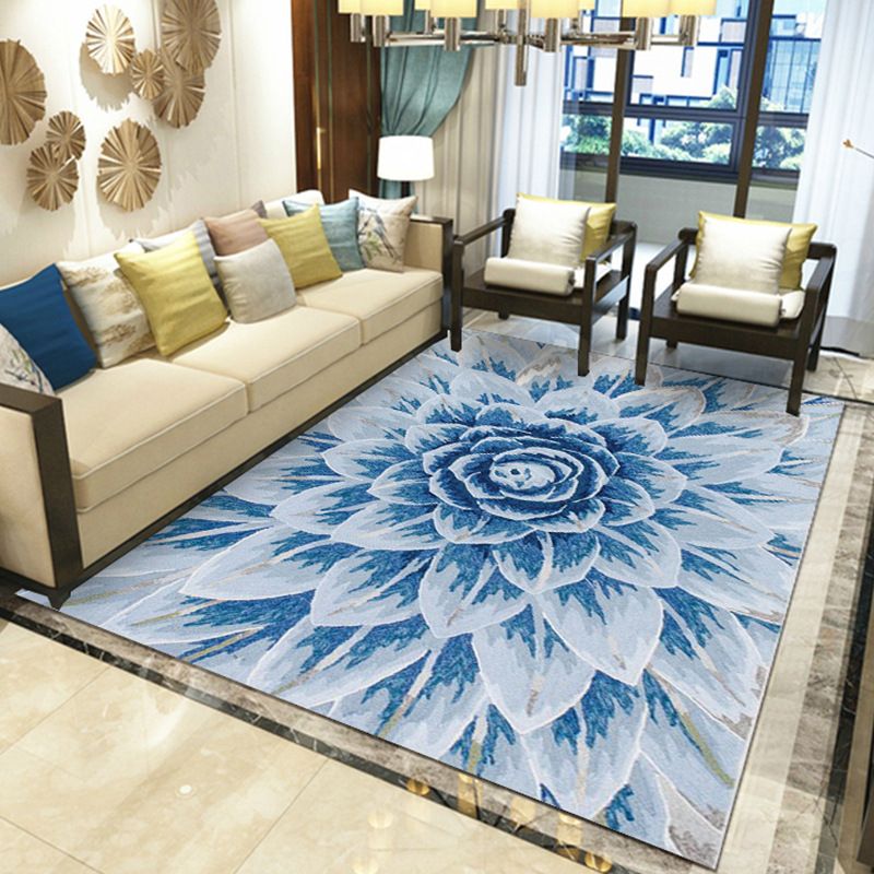 Gorgeous Multi Colored Modern Rug Polyester Flower Blossom Rug Pet Friendly Anti-Slip Stain Resistant Carpet for Home