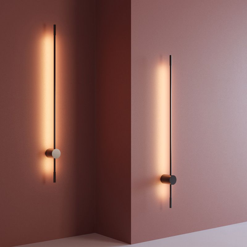 Aluminium LED Linear Wall Sconce in Modern Concise Style Wrought Iron Indoor Wall Light with Silicone Shade