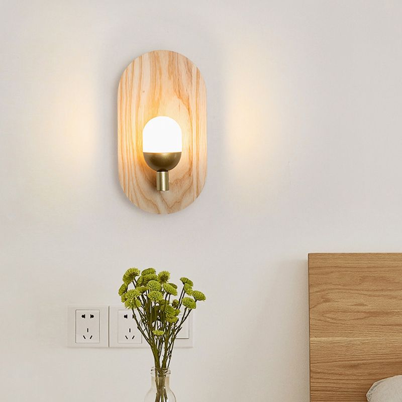 Modernism Metal Wall Light Flush Mount Wood Lighting for Foyer